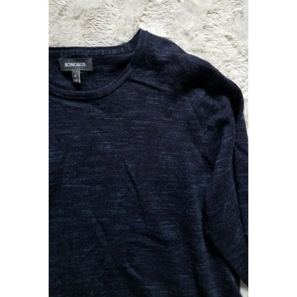 Bonobos 100% Extra Fine Merino Wool Blue Crew Neck - Picture 4 of 8